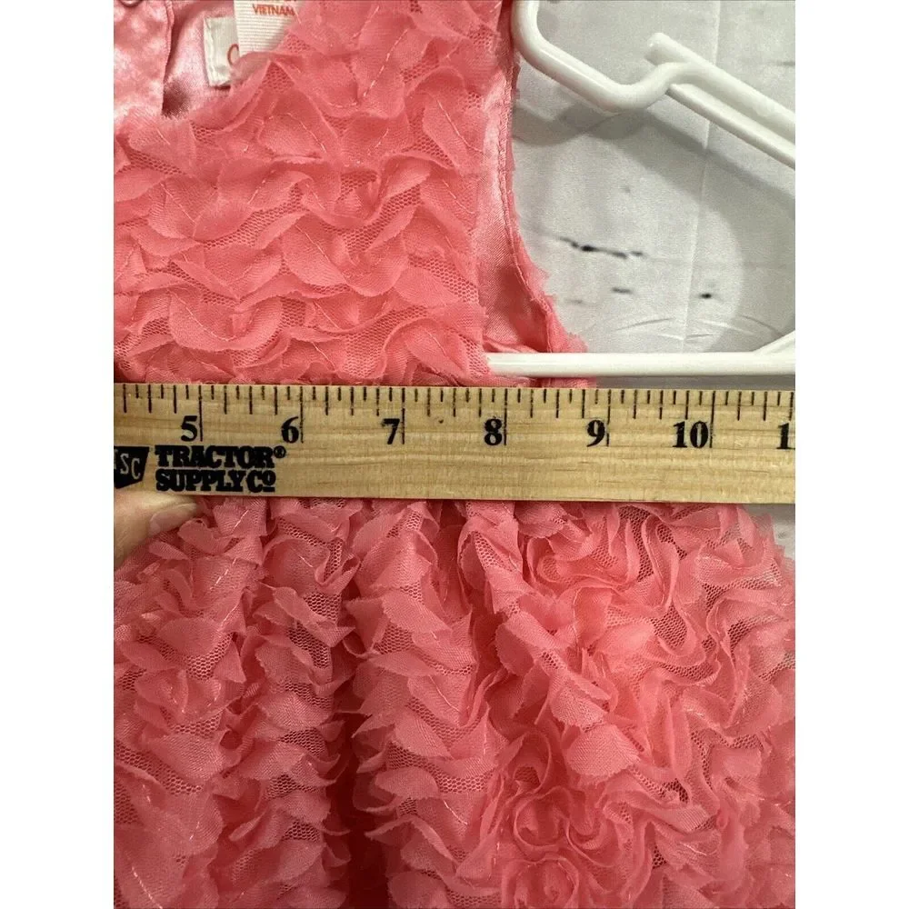 Cat and Jack Baby Girl Coral Pink Dress 3-6mo Ruffles - Picture 6 of 10